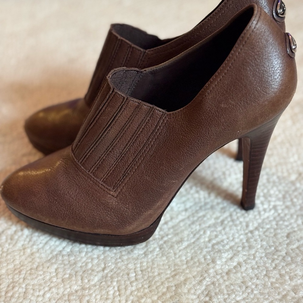 BCBGMaxAzria Brown Booties with Stiletto Design